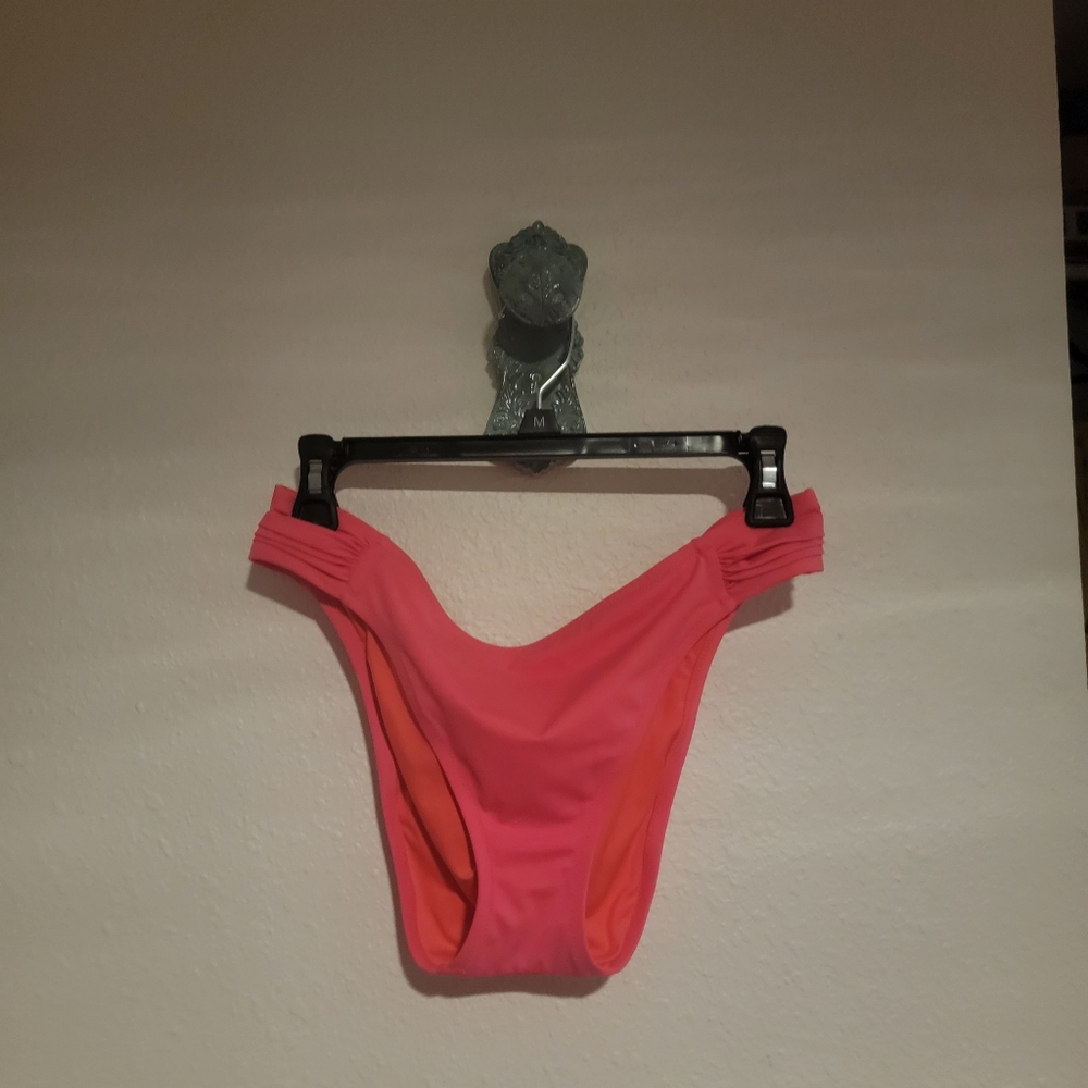 Shade & Shore hot coral/hot- bright rose  ruched swim bottom...size XL or 12-14